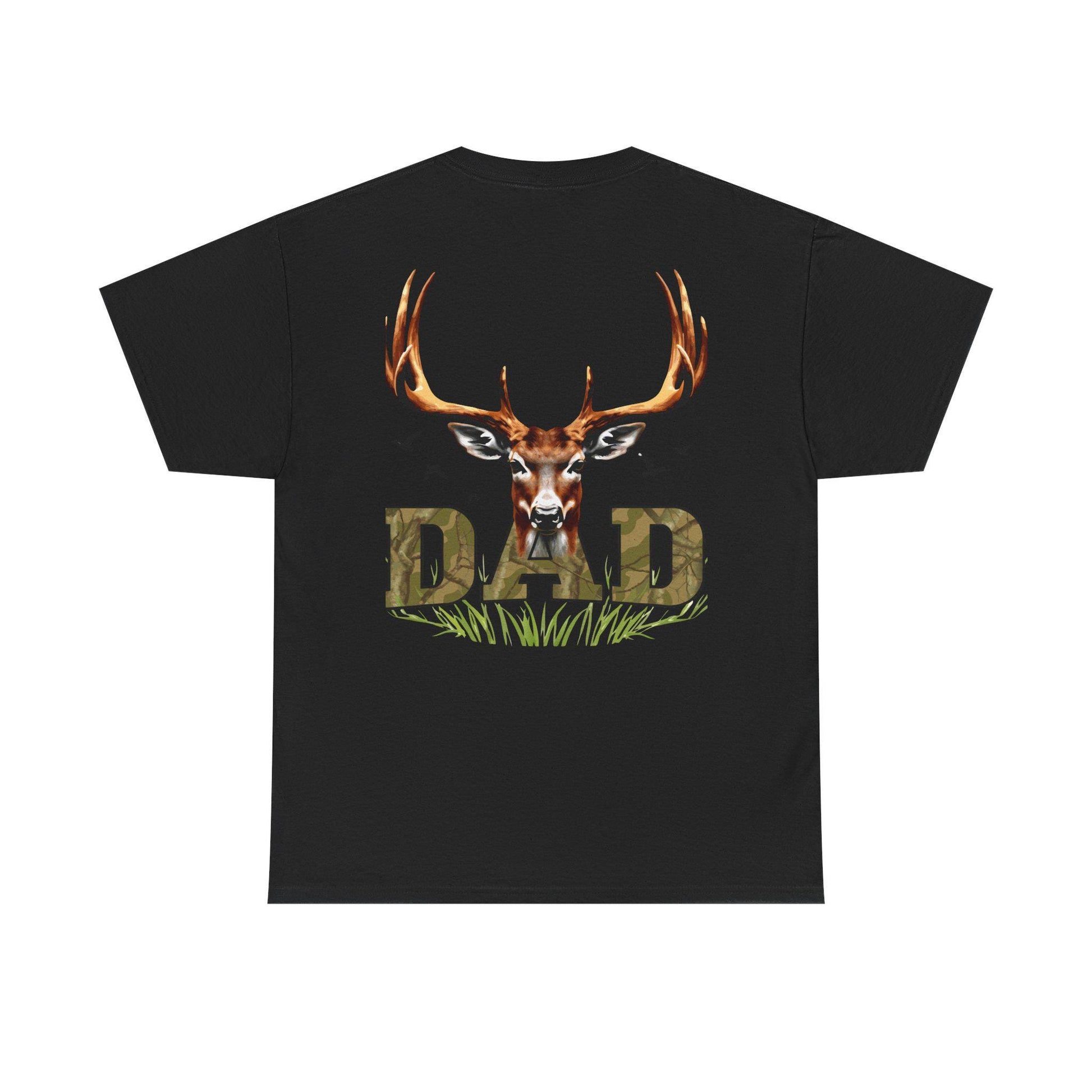 Deer Antlers T-Shirt for Dad Fathers Day Gift Hunters Tee Nature Lover Outdoorsman Gift for Grandpa Stepdad Heavy Cotton Unisex - Toddcraft
