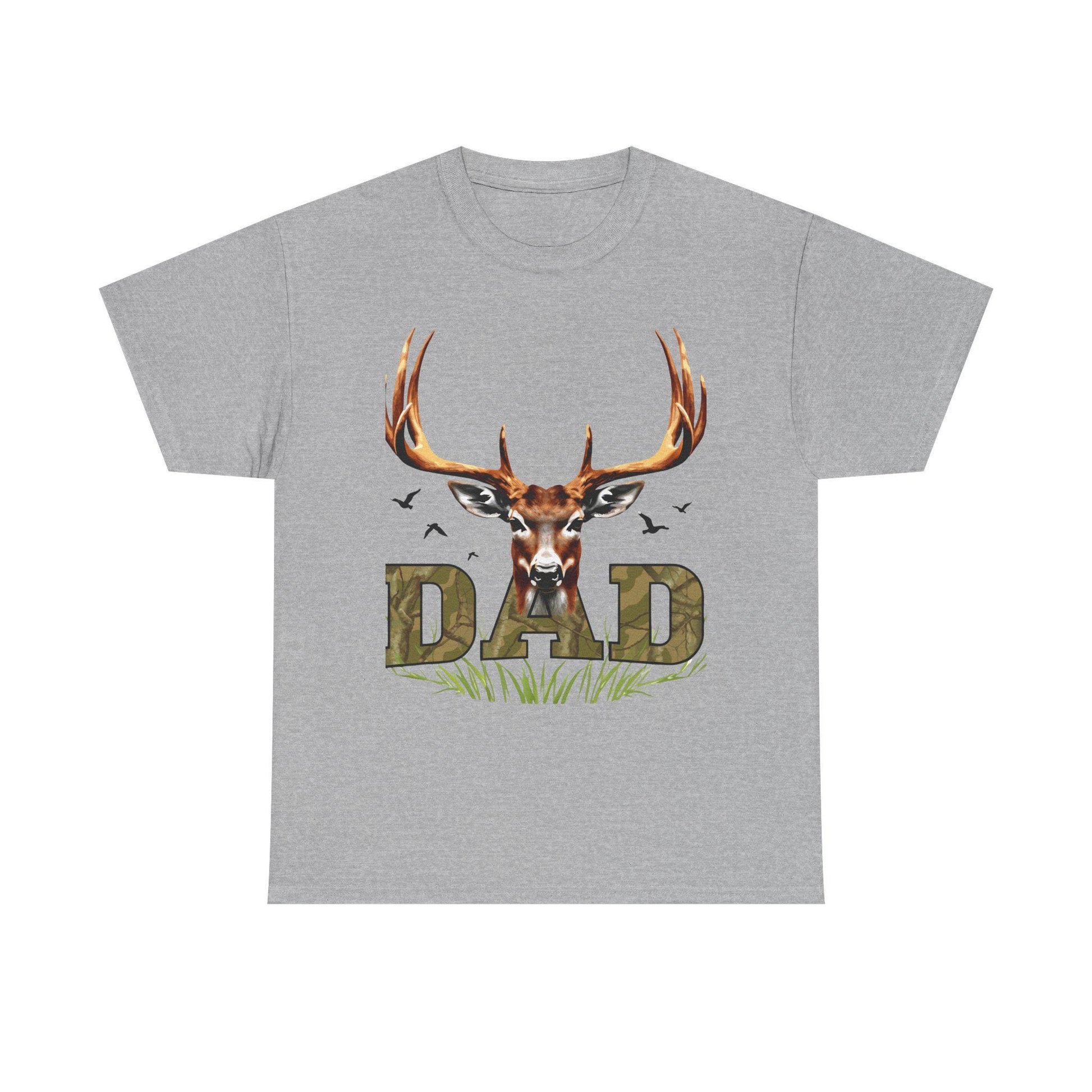 Deer Antlers T-Shirt for Dad Fathers Day Gift Hunters Tee Nature Lover Outdoorsman Gift for Grandpa Stepdad Heavy Cotton Unisex - Toddcraft