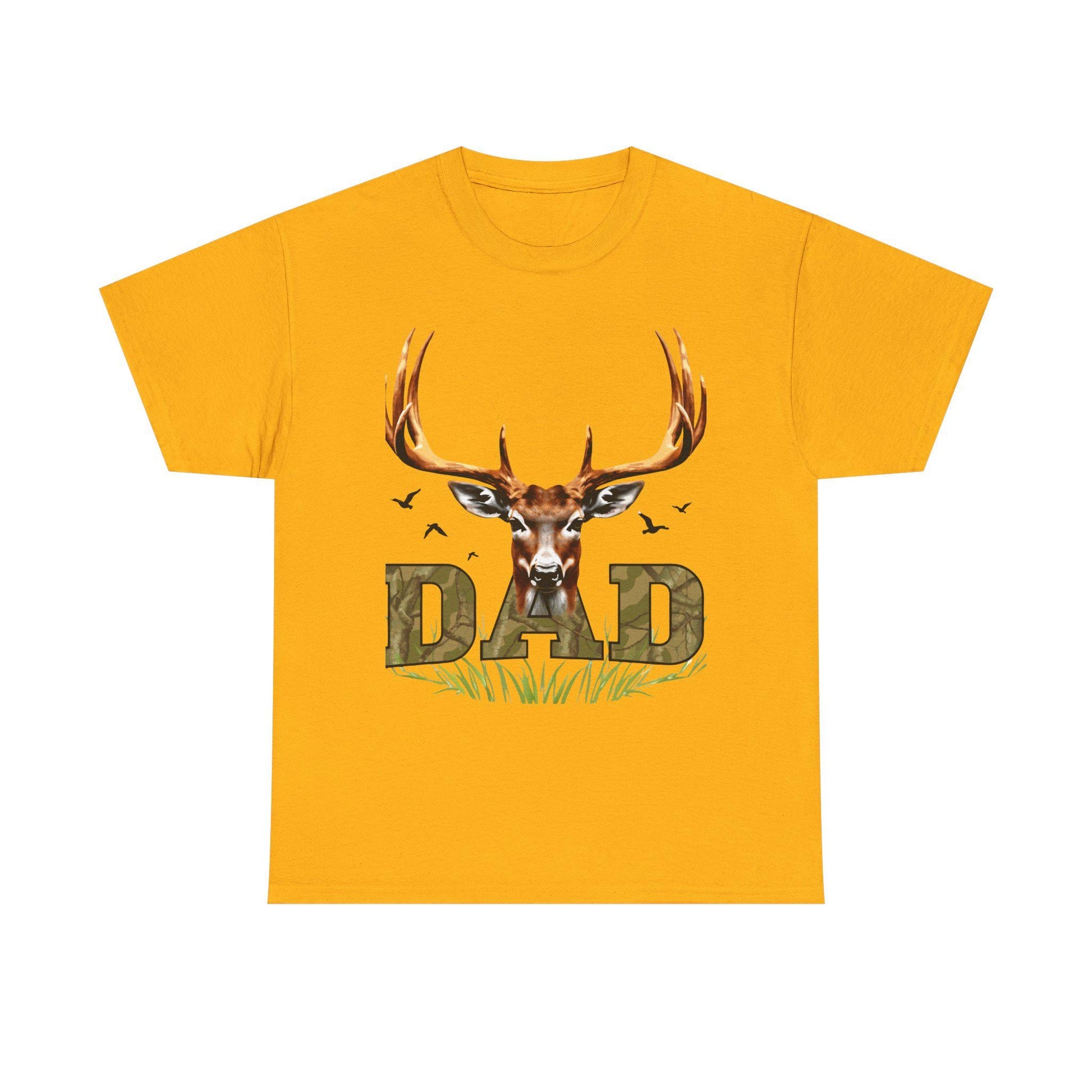 Deer Antlers T-Shirt for Dad Fathers Day Gift Hunters Tee Nature Lover Outdoorsman Gift for Grandpa Stepdad Heavy Cotton Unisex - Toddcraft