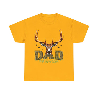 Deer Antlers T-Shirt for Dad Fathers Day Gift Hunters Tee Nature Lover Outdoorsman Gift for Grandpa Stepdad Heavy Cotton Unisex - Toddcraft