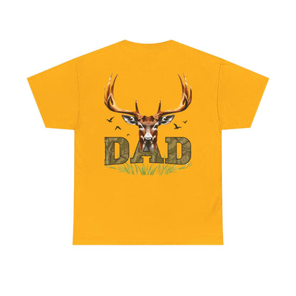 Deer Antlers T-Shirt for Dad Fathers Day Gift Hunters Tee Nature Lover Outdoorsman Gift for Grandpa Stepdad Heavy Cotton Unisex - Toddcraft