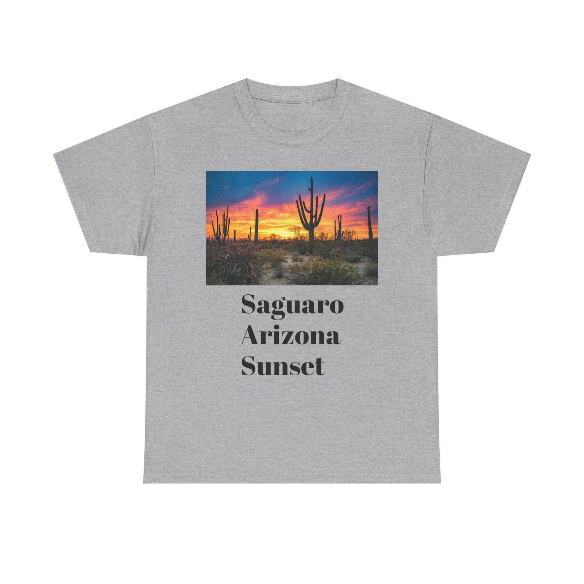 Saguaro Arizona Desert T-Shirt Unisex Heavy Cotton Tee Cactus Graphic Top Casual Wear - Toddcraft