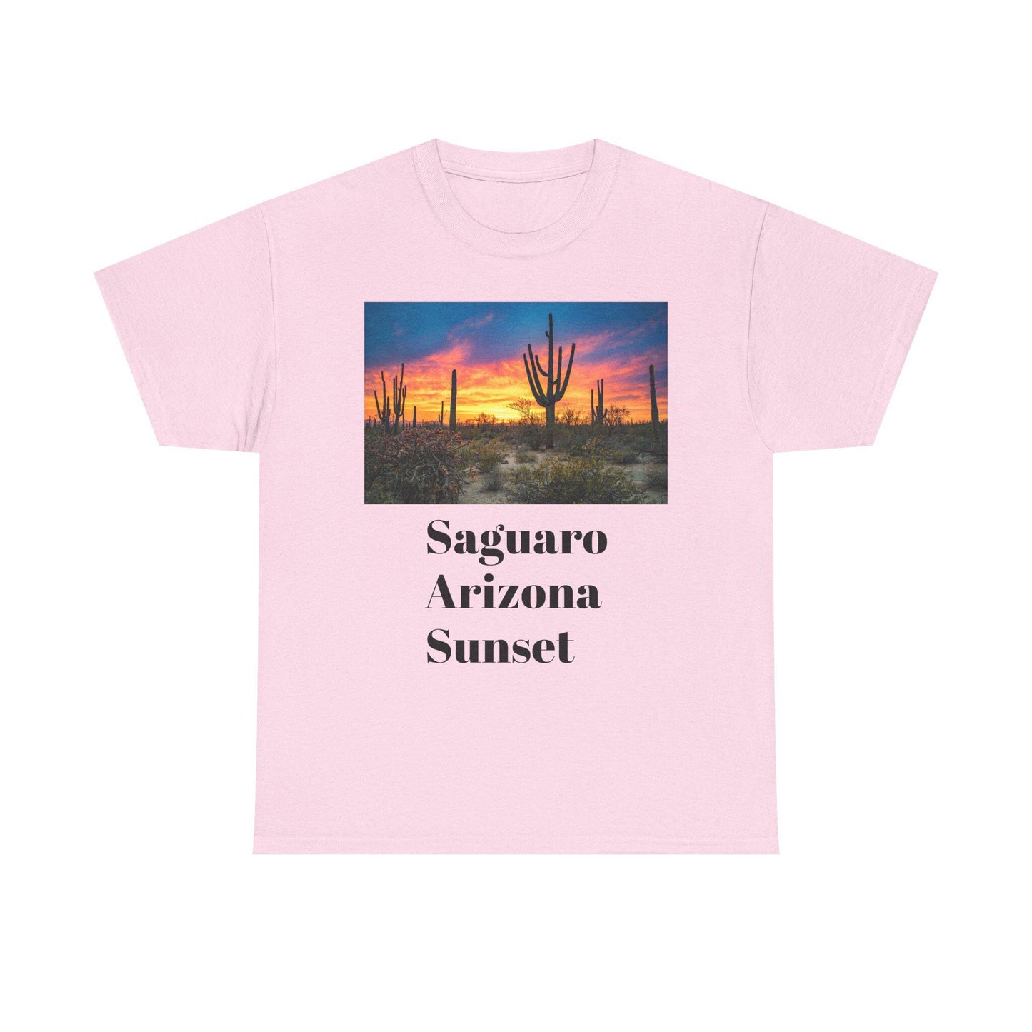 Saguaro Arizona Desert T-Shirt Unisex Heavy Cotton Tee Cactus Graphic Top Casual Wear - Toddcraft