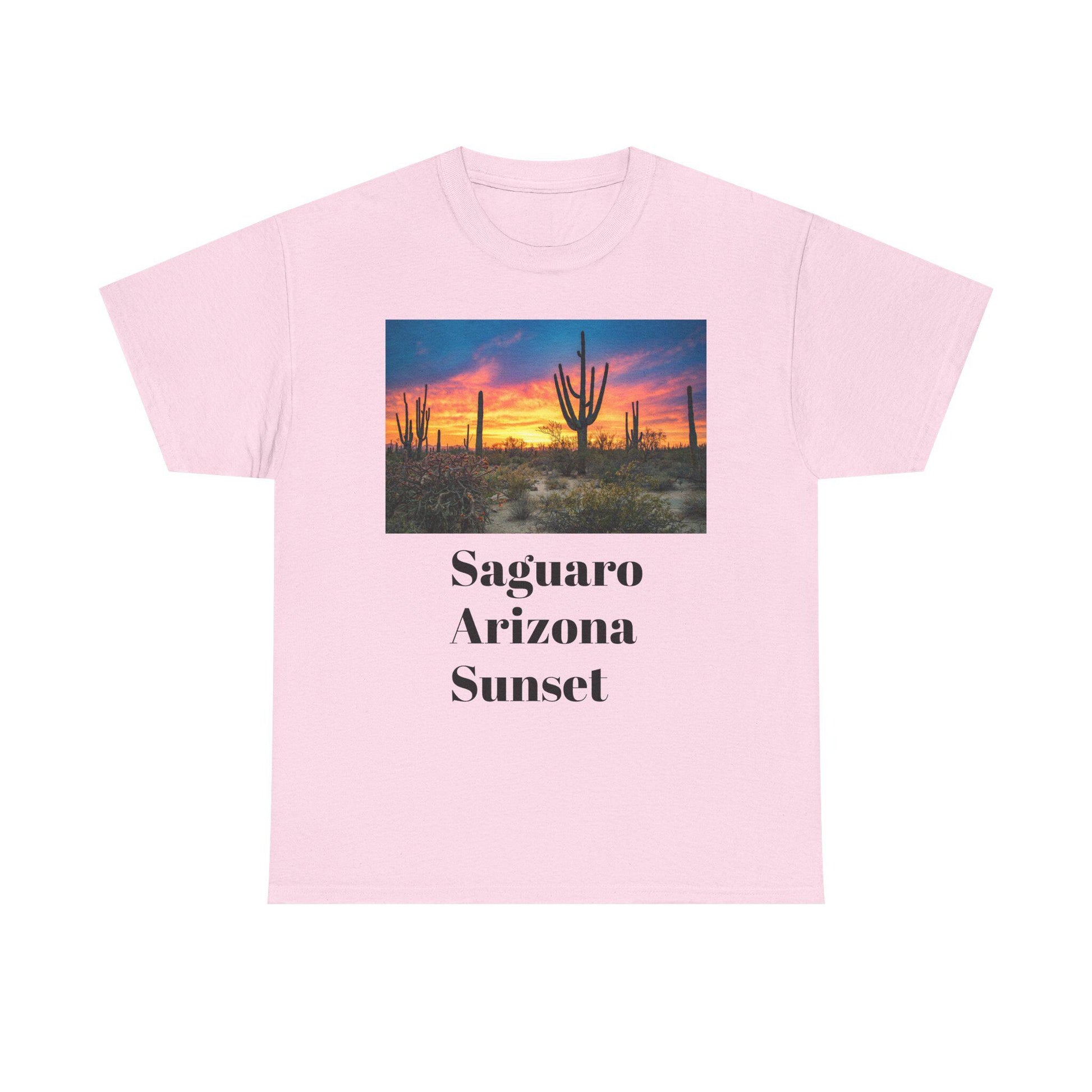 Saguaro Arizona Desert T-Shirt Unisex Heavy Cotton Tee Cactus Graphic Top Casual Wear - Toddcraft