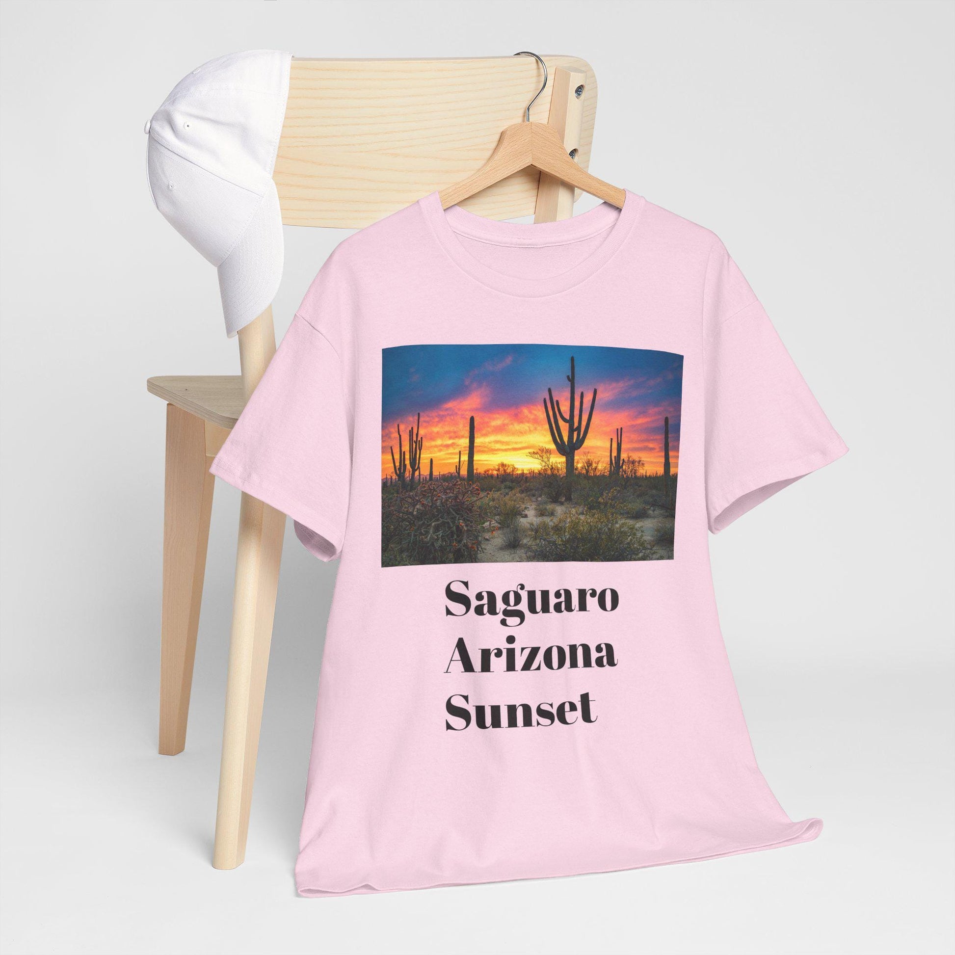 Saguaro Arizona Desert T-Shirt Unisex Heavy Cotton Tee Cactus Graphic Top Casual Wear - Toddcraft