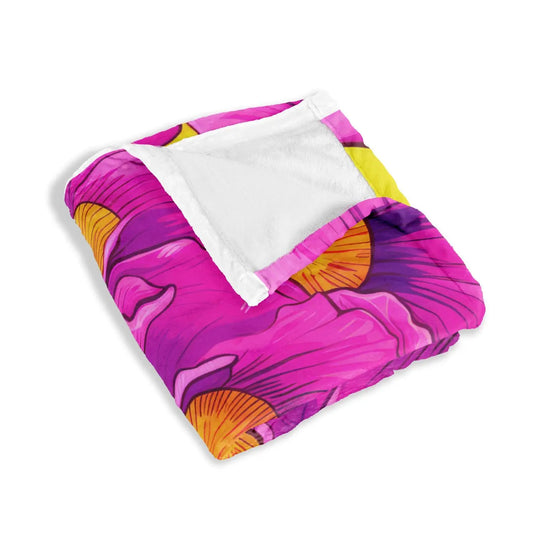 Flannel Blanket with Unique Watercolor Pattern AOP, Soft Cozy Throw for Home Decor, Artistic Abstract Design Gift - Toddcraft