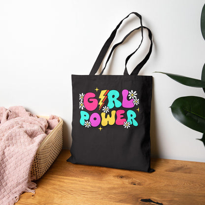 Girls Power Cotton Canvas Tote Bag, Reusable Eco-Friendly Shopping Bag, Feminist Gift, Durable Beach & Market Tote for Women  Teens - Toddcraft