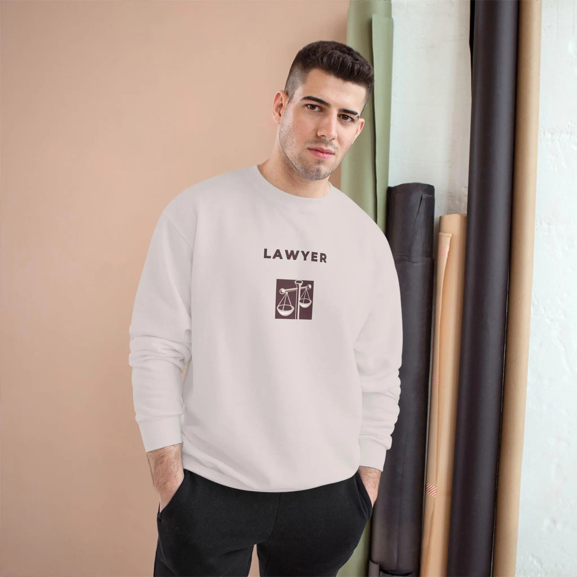 Lawyer Sweatshirt Champion  Justice Scale Crewneck for Attorneys, Law Students, Legal Gifts & Lawyer Apparel - Toddcraft