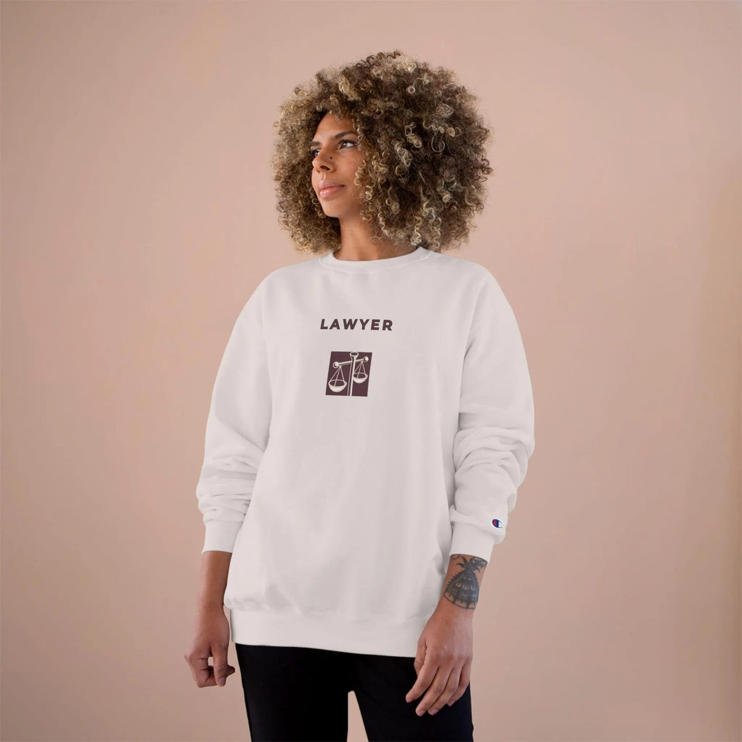 Lawyer Sweatshirt Champion  Justice Scale Crewneck for Attorneys, Law Students, Legal Gifts & Lawyer Apparel - Toddcraft