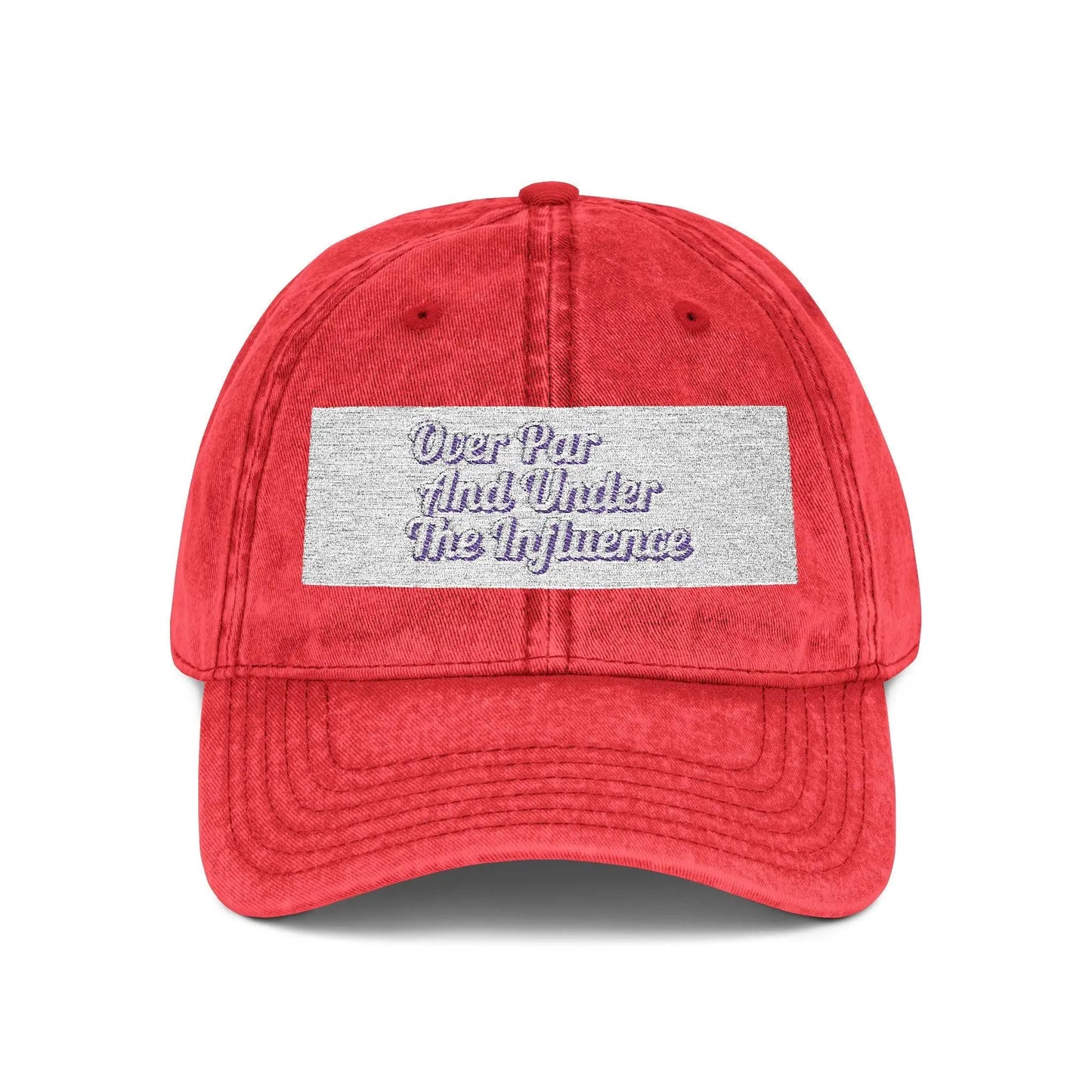 Vintage Over Par & Under the Influence Embroidered Golf Cap  Unisex Mens Stylish Casual Hat, Golf Gift for Men, Golf Hat Embroidery - Toddcraft