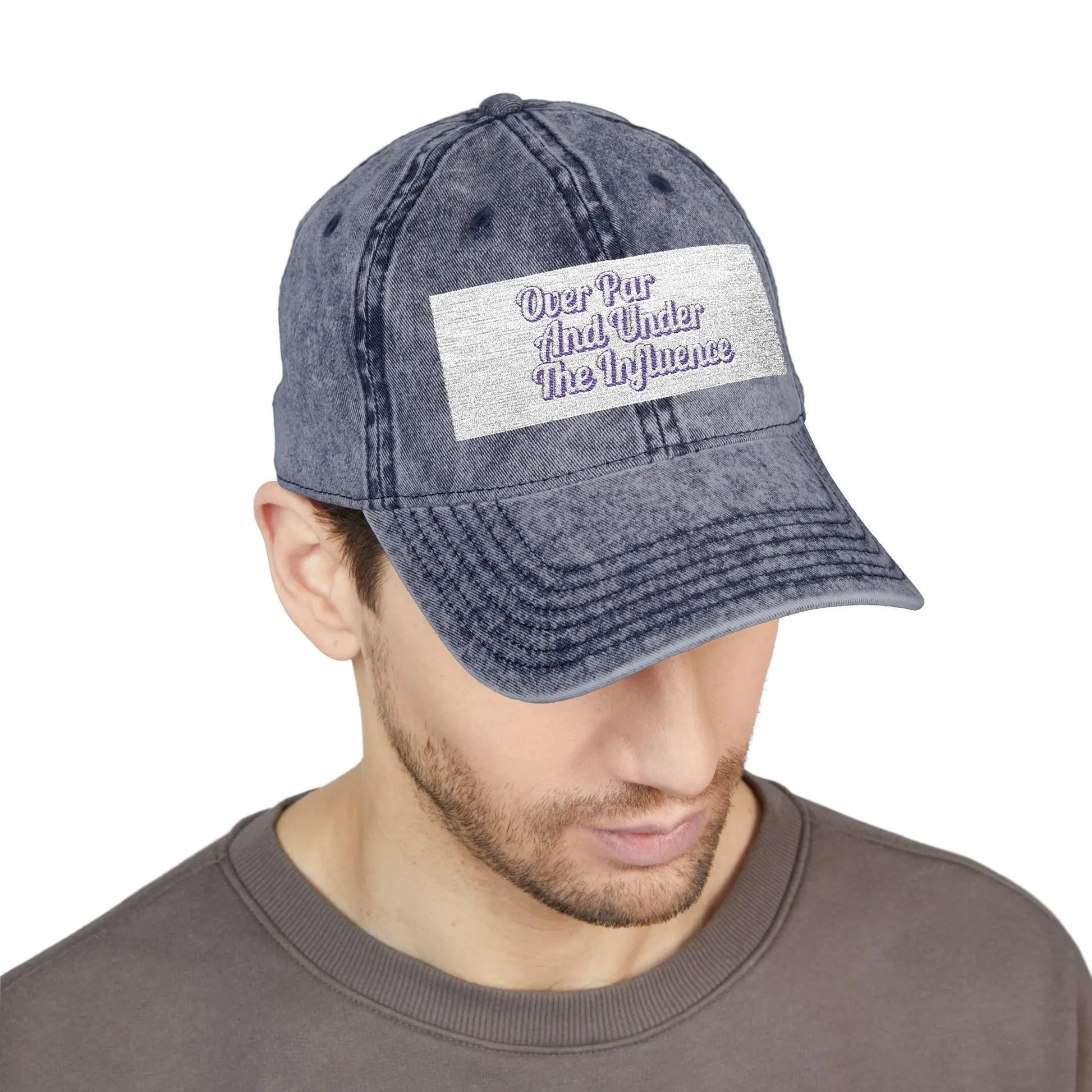 Vintage Over Par & Under the Influence Embroidered Golf Cap  Unisex Mens Stylish Casual Hat, Golf Gift for Men, Golf Hat Embroidery - Toddcraft