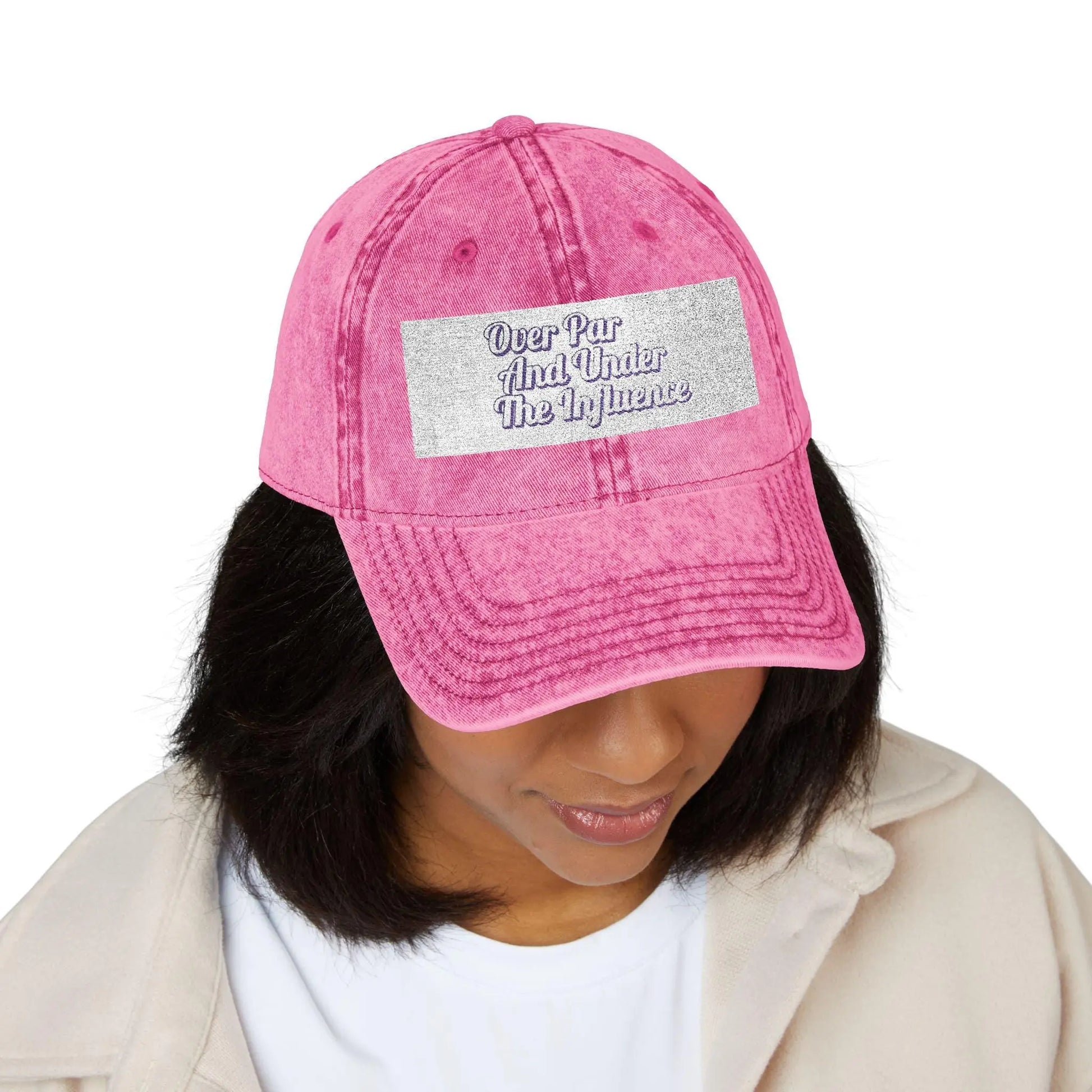 Vintage Over Par & Under the Influence Embroidered Golf Cap  Unisex Mens Stylish Casual Hat, Golf Gift for Men, Golf Hat Embroidery - Toddcraft