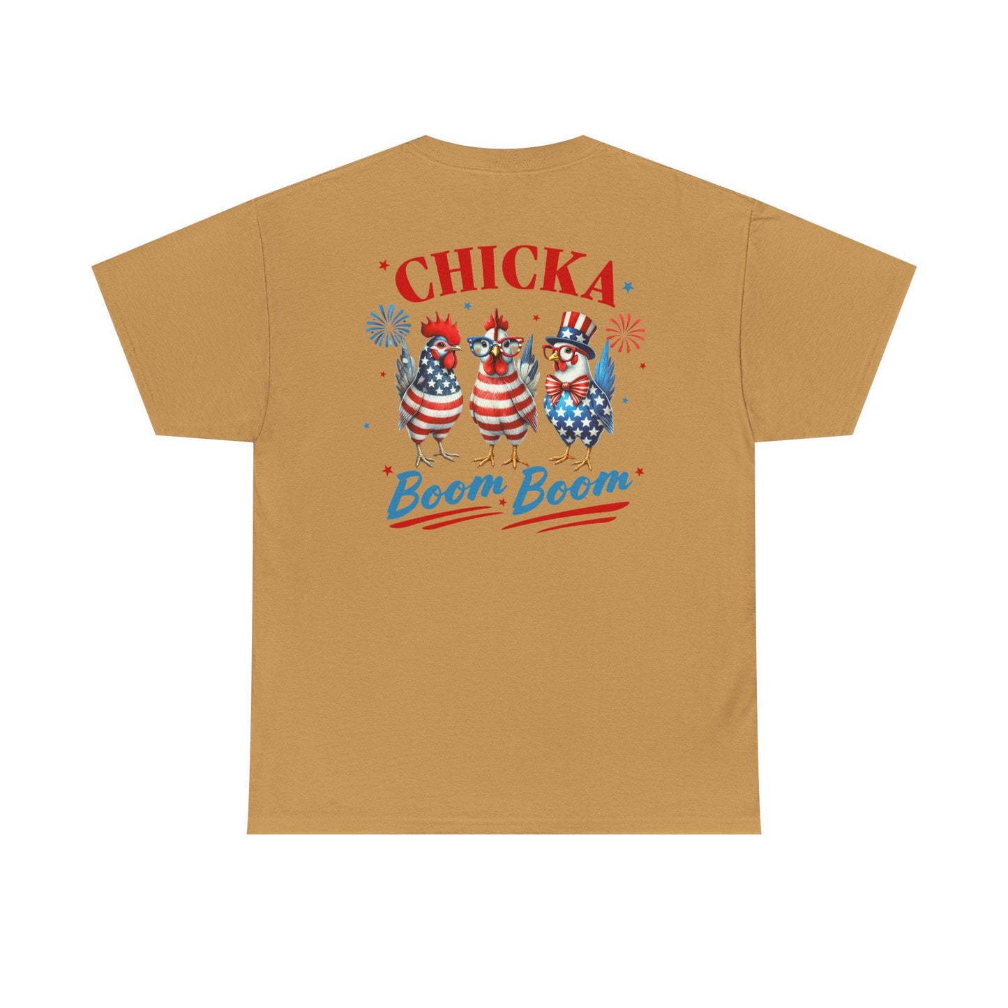 4th of July Graphic Tee Unisex Heavy Cotton Chica Boom Boom Shirt Patriotic American Holiday Top - Toddcraft