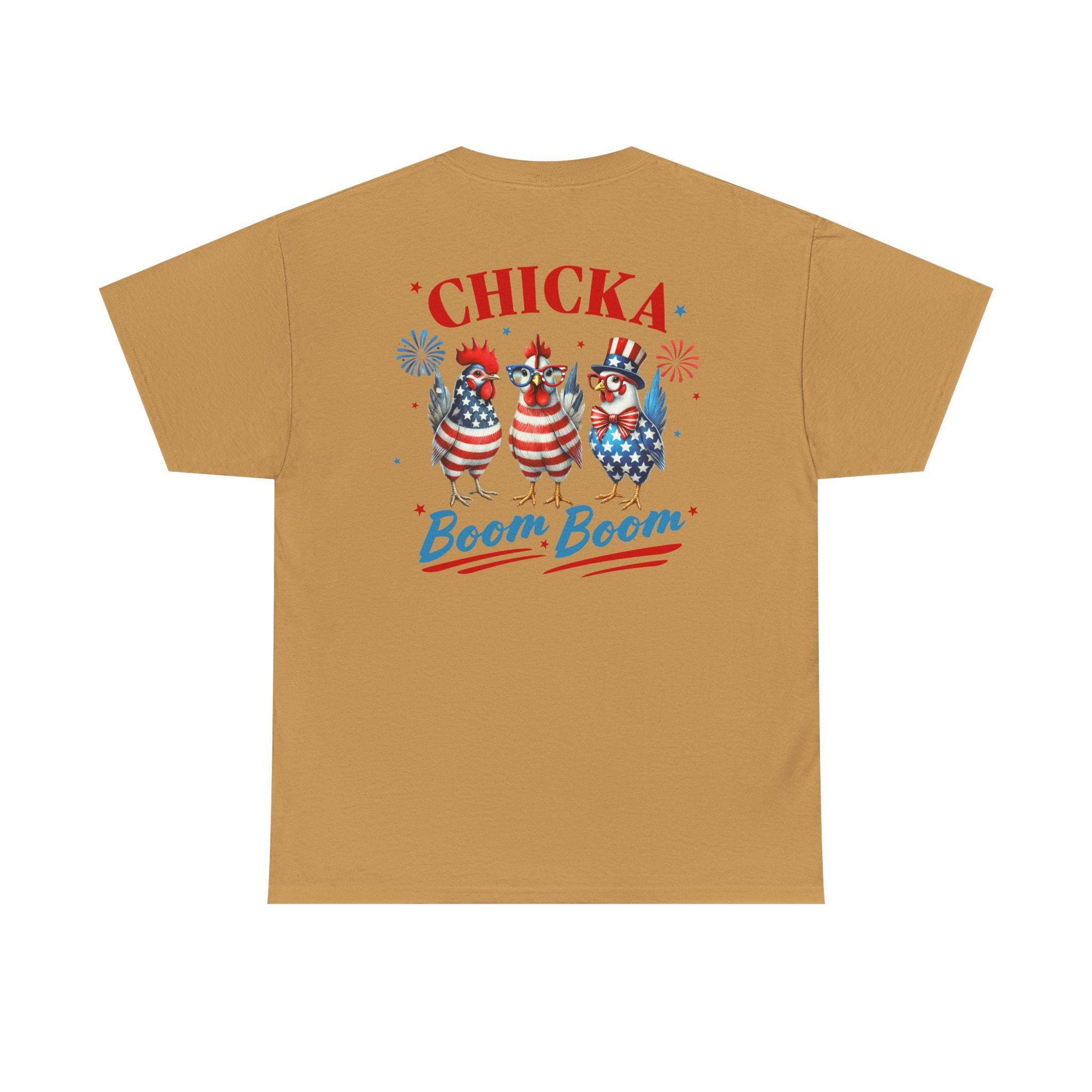 4th of July Graphic Tee Unisex Heavy Cotton Chica Boom Boom Shirt Patriotic American Holiday Top - Toddcraft