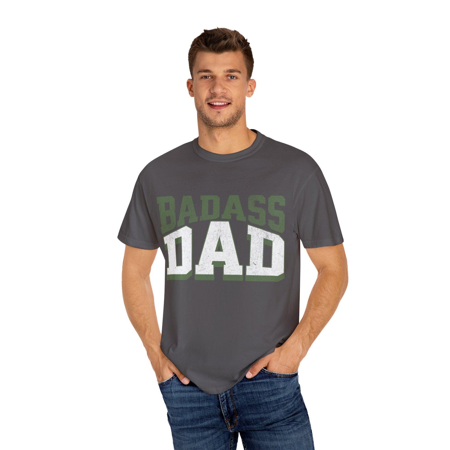 Bad Ass Dads T-Shirt, Funny Fathers Day Gift for Him, Dad Birthday Present, Unisex Garment-Dyed Tee - Toddcraft