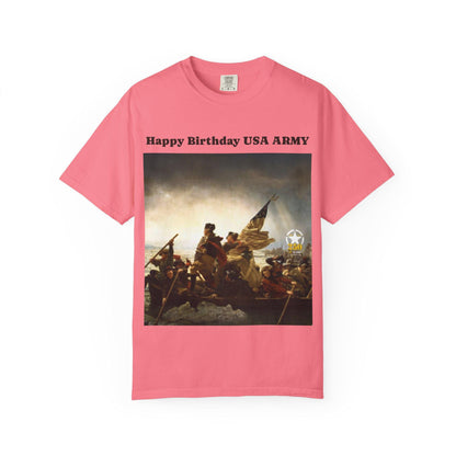 George Washington Crossing Potomac T-Shirt - US Army 250th Birthday Unisex Garment-Dyed Tee - Toddcraft