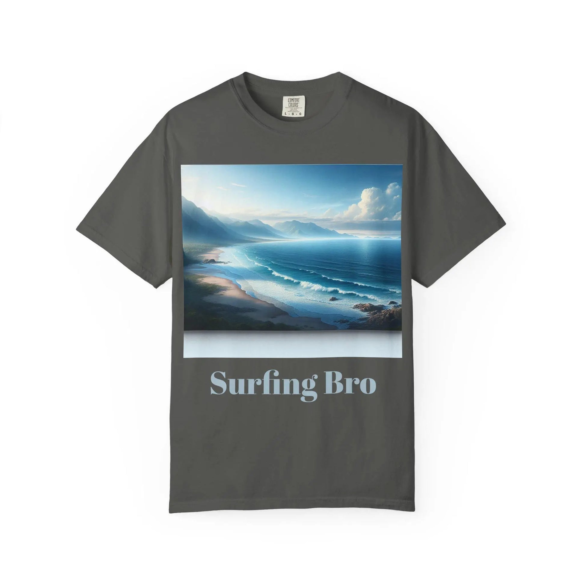 Surfing Bro T-Shirt Unisex Garment-Dyed Ocean Scenery Shirt Beach Bum Gift Casual Surf Tee - Toddcraft