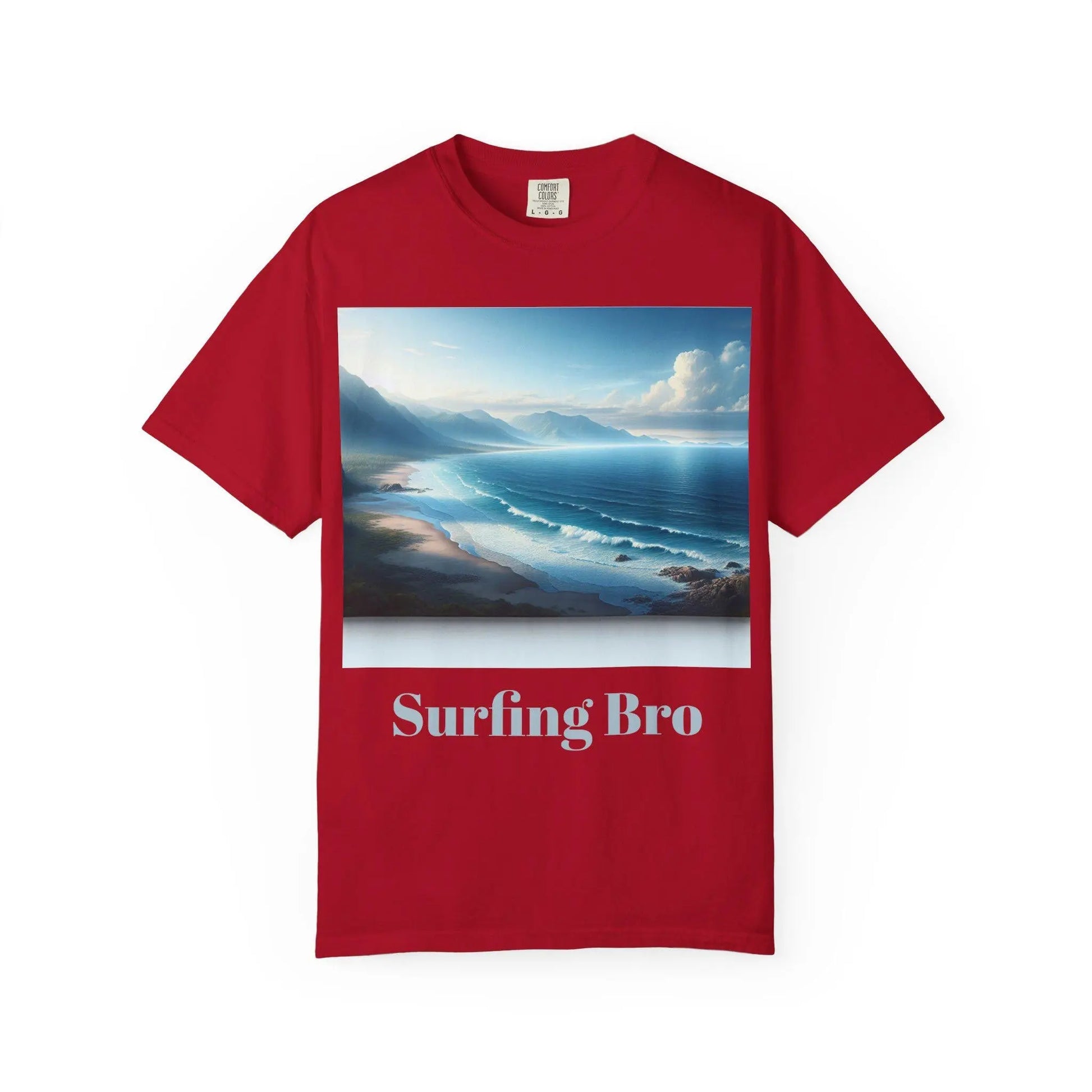 Surfing Bro T-Shirt Unisex Garment-Dyed Ocean Scenery Shirt Beach Bum Gift Casual Surf Tee - Toddcraft