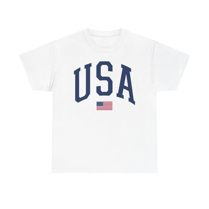 USA Over the American Flag Unisex Heavy Cotton Tee  Patriotic USA Shirt, 4th of July Gift, Independence Day T-Shirt, American Pride Tee - Toddcraft