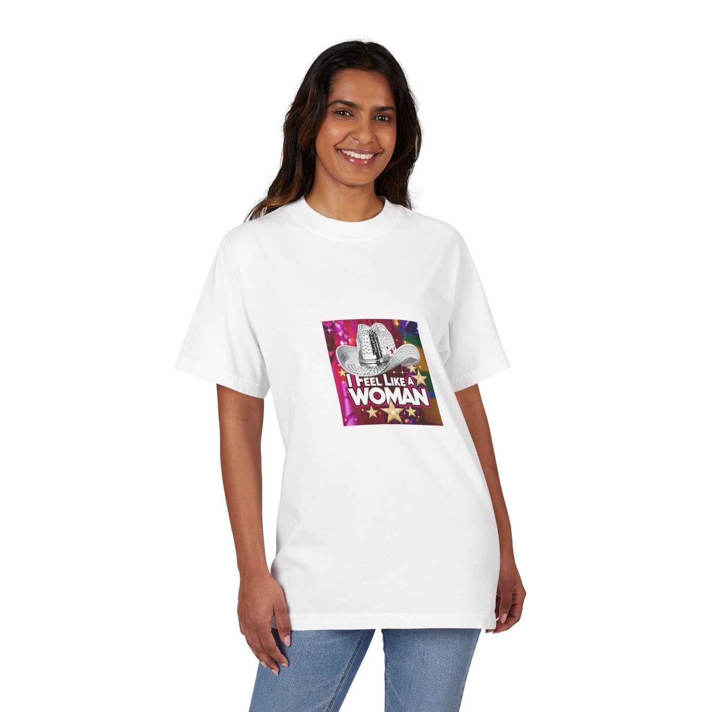 I Feel Like a Woman T-Shirt Unisex Drop Shoulder Shania Twain Inspired Garment-Dyed Tee Vintage Style - Toddcraft