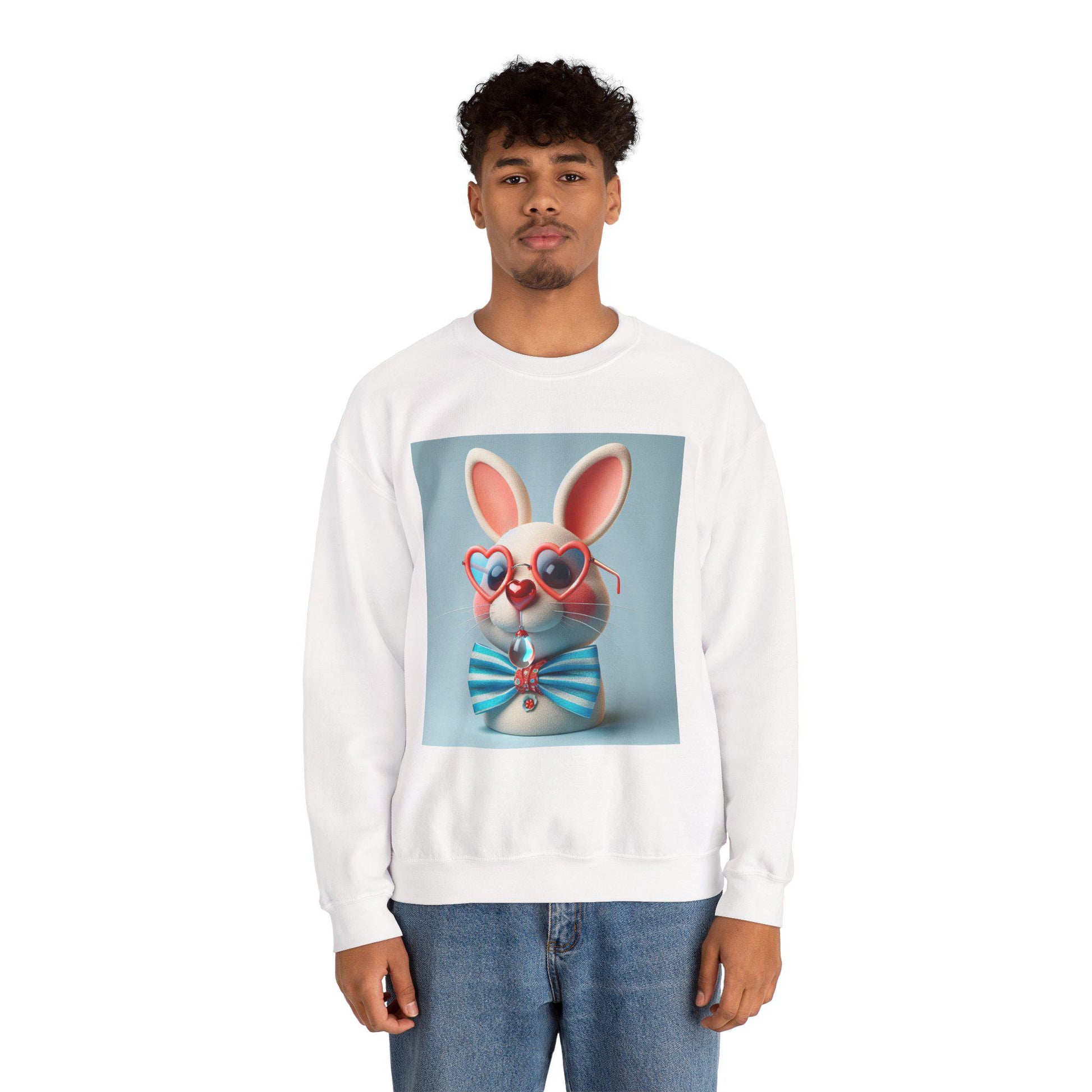 Cozy Bunny Mood Pullover Sweatshirt for Animal Lovers  Trendy Graphic Sweatshirt, Casual Cute Bunny Hoodie for Spring & Fall - Toddcraft