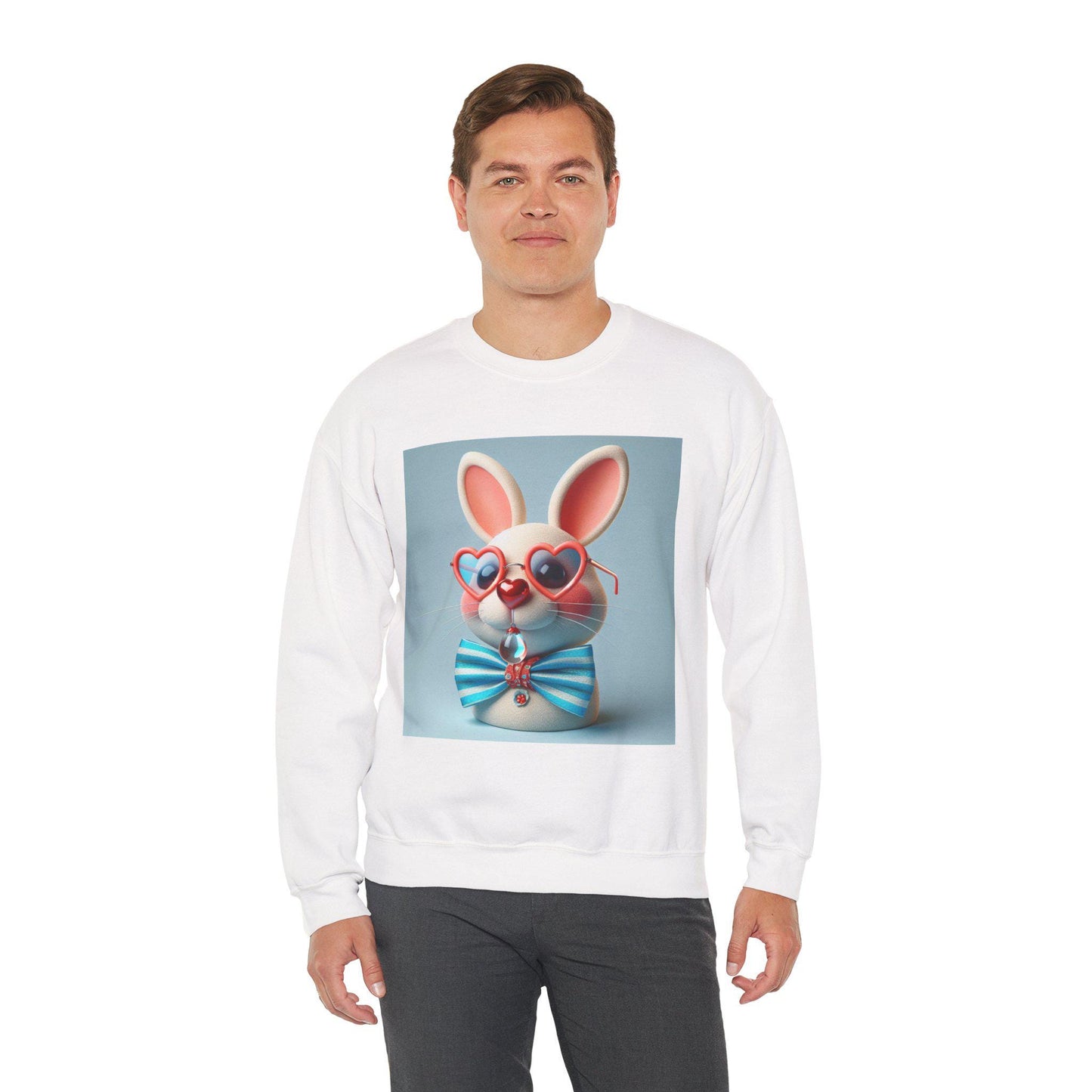 Cozy Bunny Mood Pullover Sweatshirt for Animal Lovers  Trendy Graphic Sweatshirt, Casual Cute Bunny Hoodie for Spring & Fall - Toddcraft