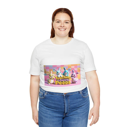 Easter Bunny Teacher Graphic Tee - Unisex 'Favorite Peeps' Short Sleeve Shirt for Spring Holiday - Toddcraft