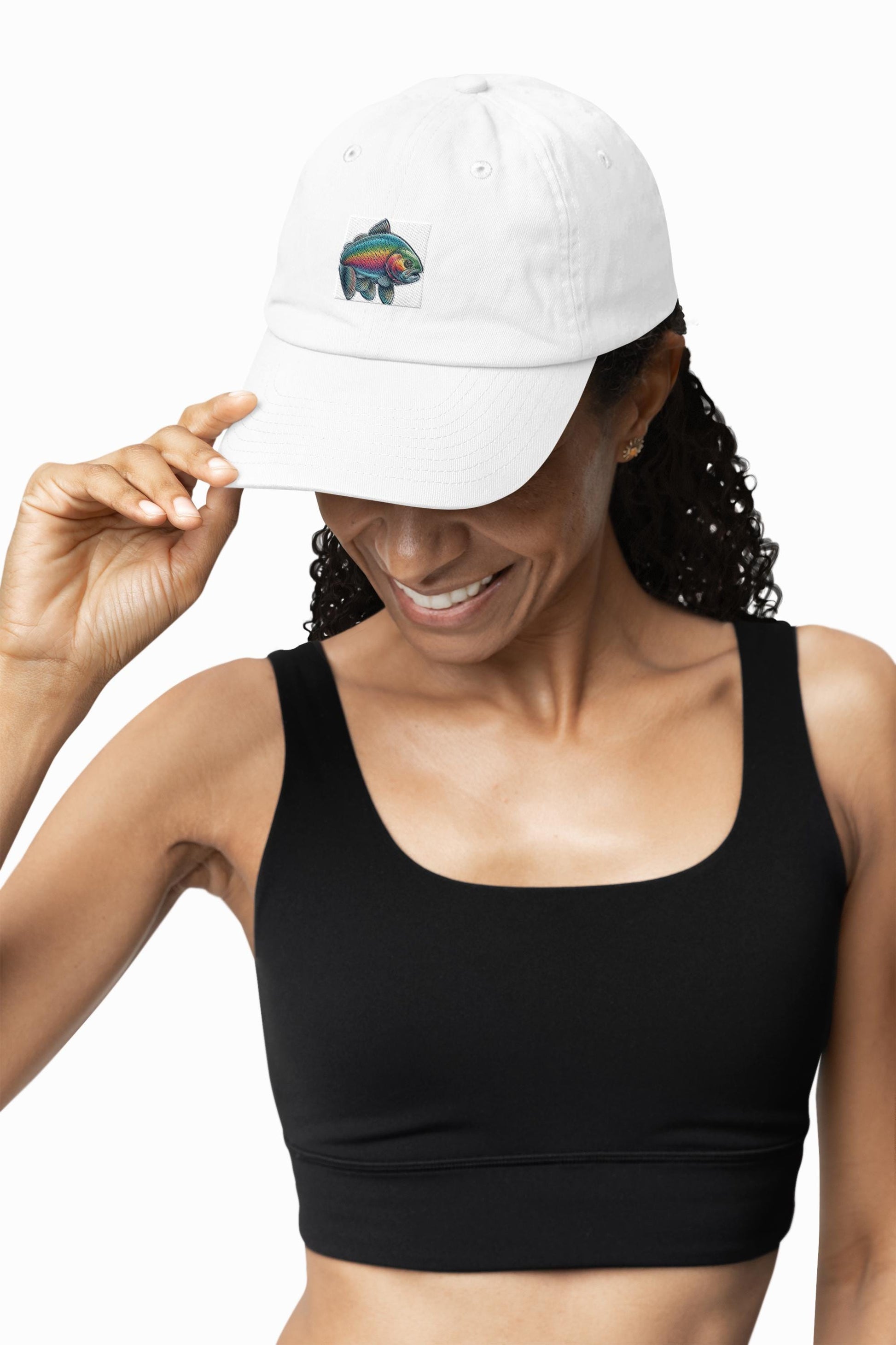 Embroidered Fishing Cap with Rainbow Trout Design, Stylish Fish Hat, Fisherman Gift & Summer Outdoor Gear - Toddcraft