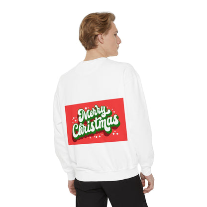 Merry Christmas Garment-Dyed Unisex Sweatshirt - Festive Holiday Crewneck Gift for Family - Toddcraft