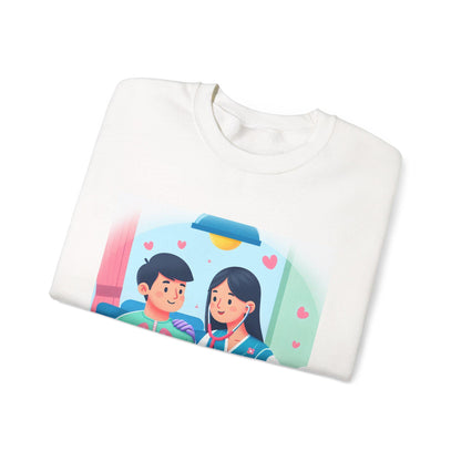 Romantic Couple Art Crewneck Sweatshirt - Cozy Valentine's Day & Anniversary Gift for Couples - Toddcraft