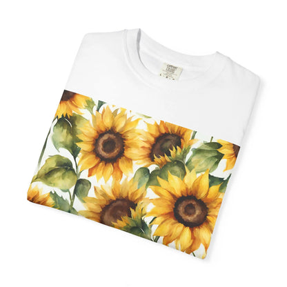 Colorful Floral Bloom Unisex Garment-Dyed T-Shirt  Vibrant Flower Tee Aesthetic, Artistic Botanical Shirt, Nature-Inspired Gift - Toddcraft