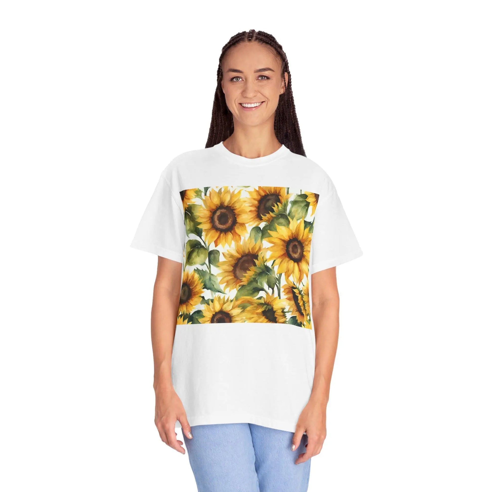 Colorful Floral Bloom Unisex Garment-Dyed T-Shirt  Vibrant Flower Tee Aesthetic, Artistic Botanical Shirt, Nature-Inspired Gift - Toddcraft