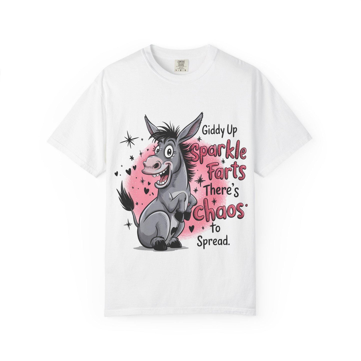 Funny Donkey T-Shirt Unisex Giddy Up Sparkle Farts Graphic Tee Casual Garment-Dyed Top - Toddcraft