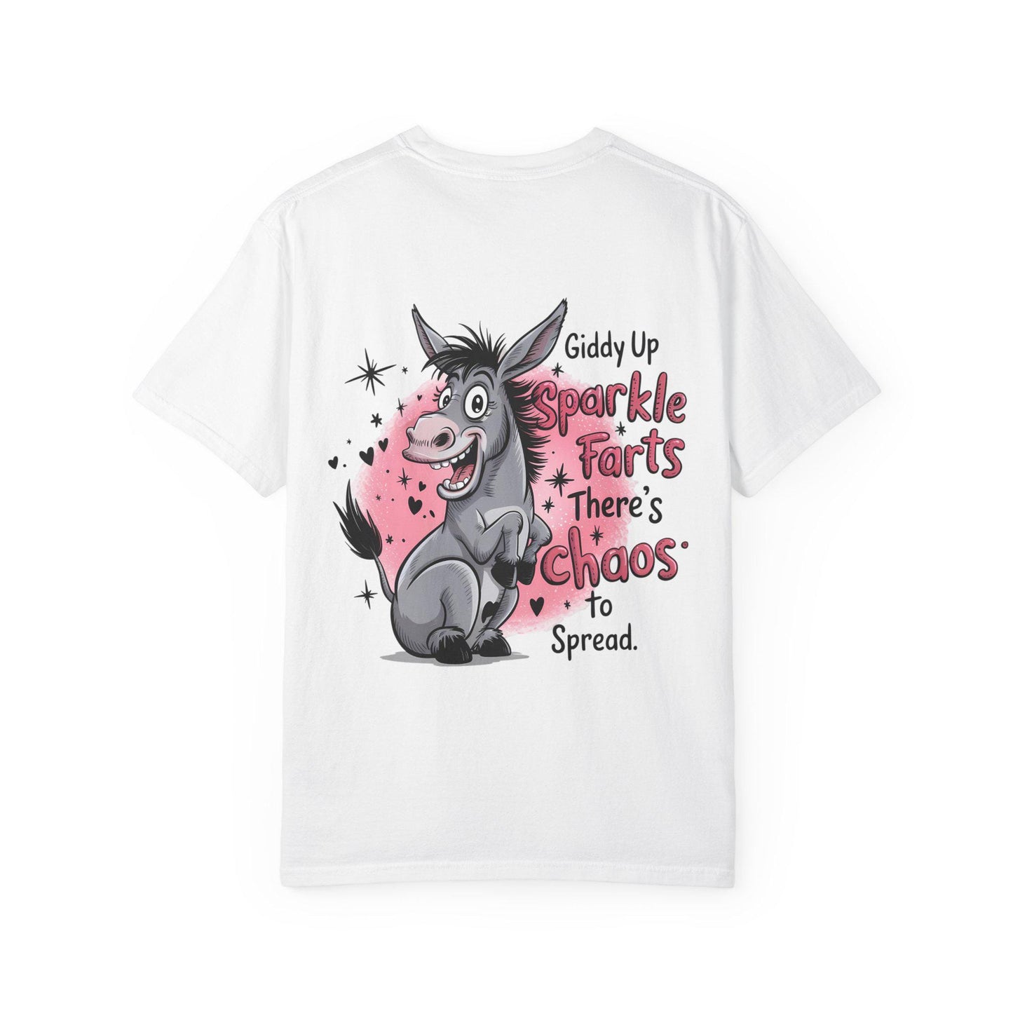 Funny Donkey T-Shirt Unisex Giddy Up Sparkle Farts Graphic Tee Casual Garment-Dyed Top - Toddcraft