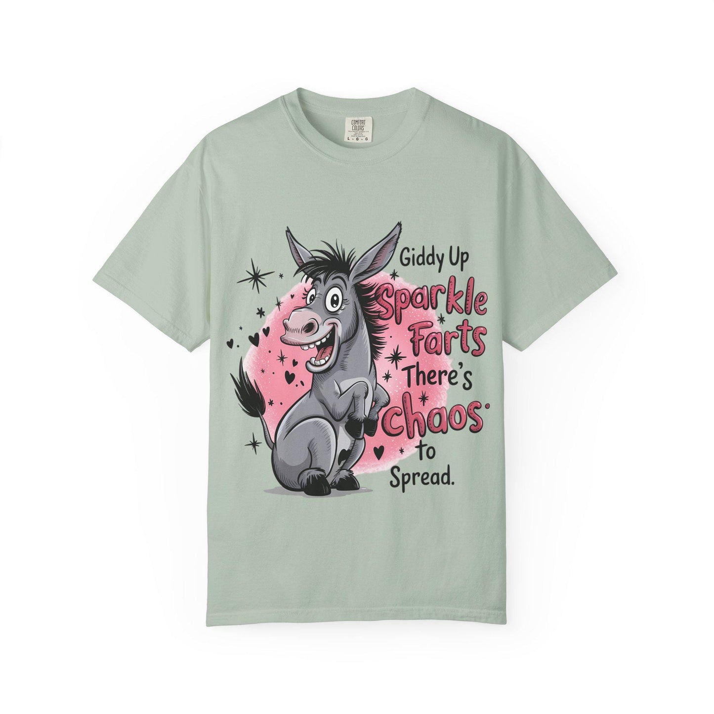 Funny Donkey T-Shirt Unisex Giddy Up Sparkle Farts Graphic Tee Casual Garment-Dyed Top - Toddcraft