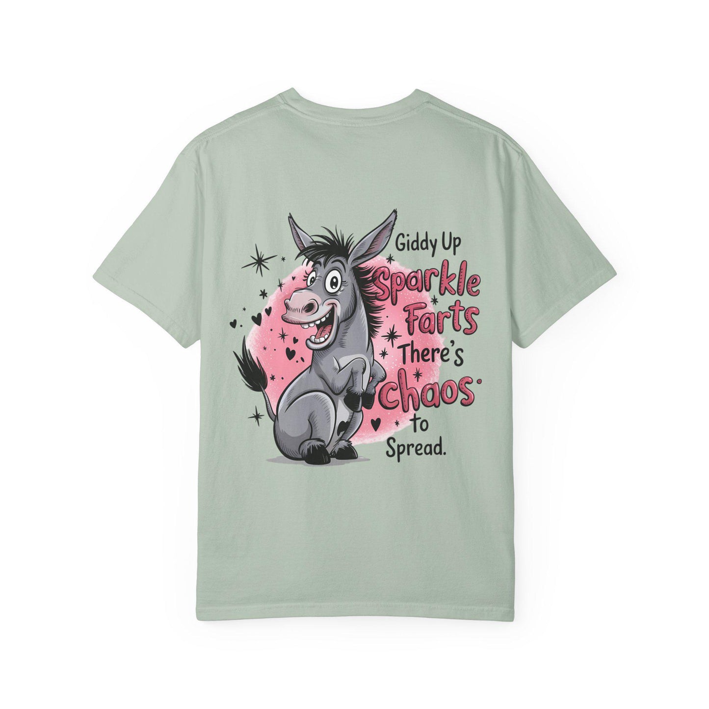 Funny Donkey T-Shirt Unisex Giddy Up Sparkle Farts Graphic Tee Casual Garment-Dyed Top - Toddcraft