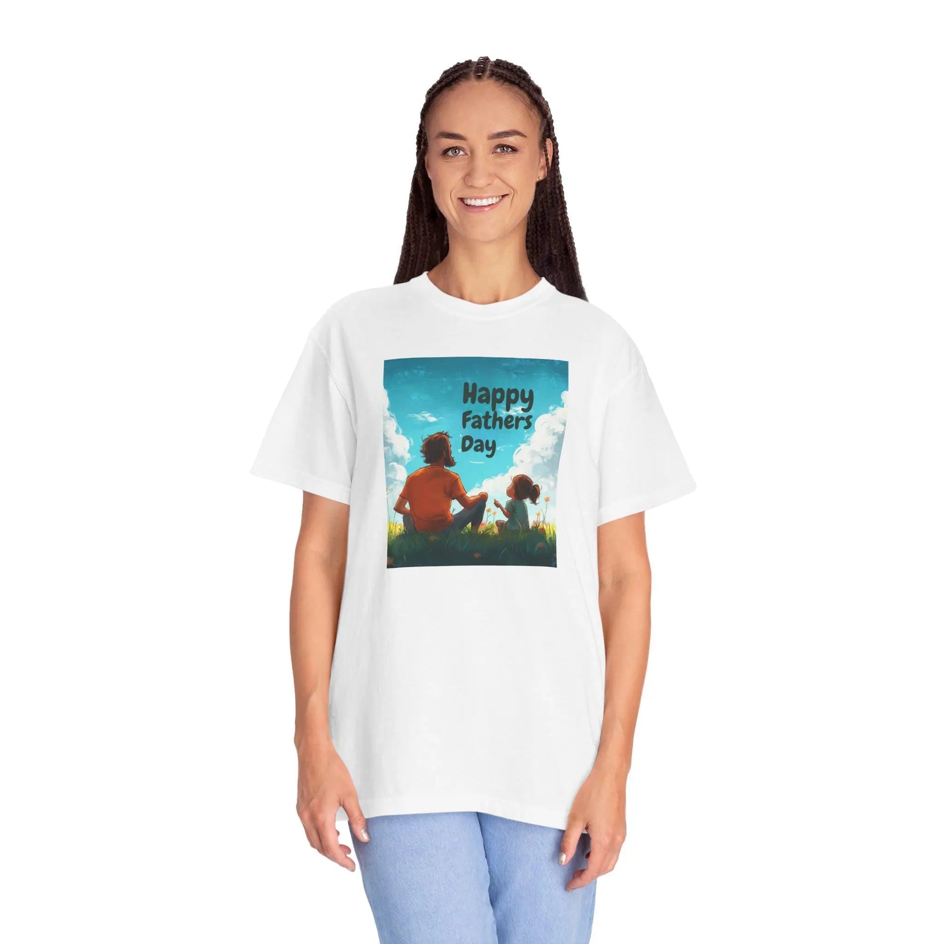 Happy Fathers Day Unisex Garment-Dyed T-Shirt - Gift for Grandpa, Dad, Step Dad & Couples Father's Day Tee - Toddcraft