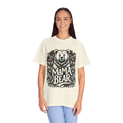Mama Bear Unisex Garment-Dyed T-Shirt | Soft Vintage Style Casual Tee for Moms & Family Gift Ideas - Toddcraft