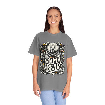 Mama Bear Unisex Garment-Dyed T-Shirt | Soft Vintage Style Casual Tee for Moms & Family Gift Ideas - Toddcraft
