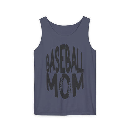 Baseball Mom Unisex Garment-Dyed Tank Top  Game Day Sports Mom Shirt, Cute Athletic Summer Tee, Soft Vintage Baseball Fan Gift - Toddcraft