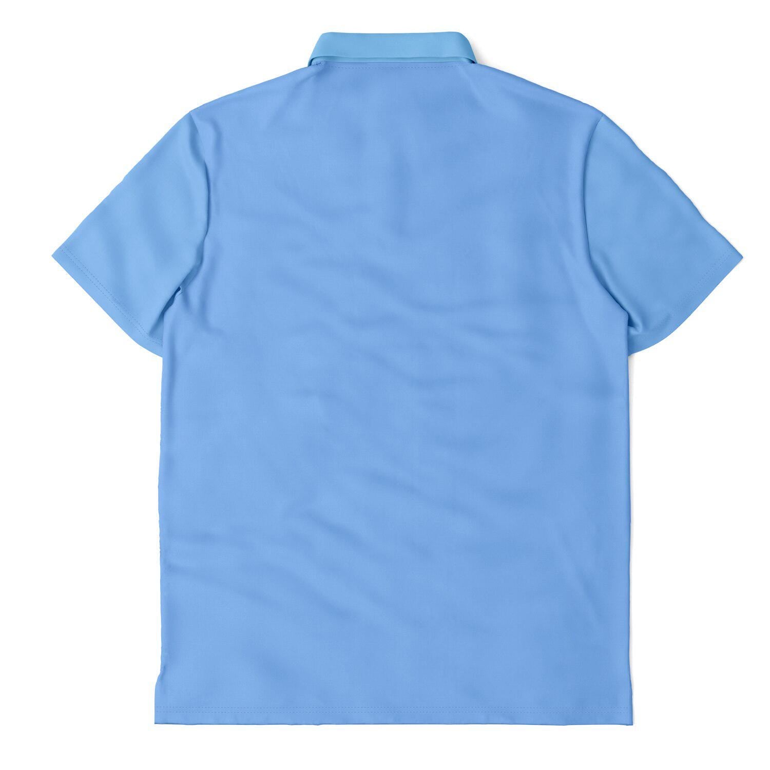 Blue Polo Shirt AOP All-Over Print Custom Casual Short Sleeve Top Stylish Summer Tee - Toddcraft