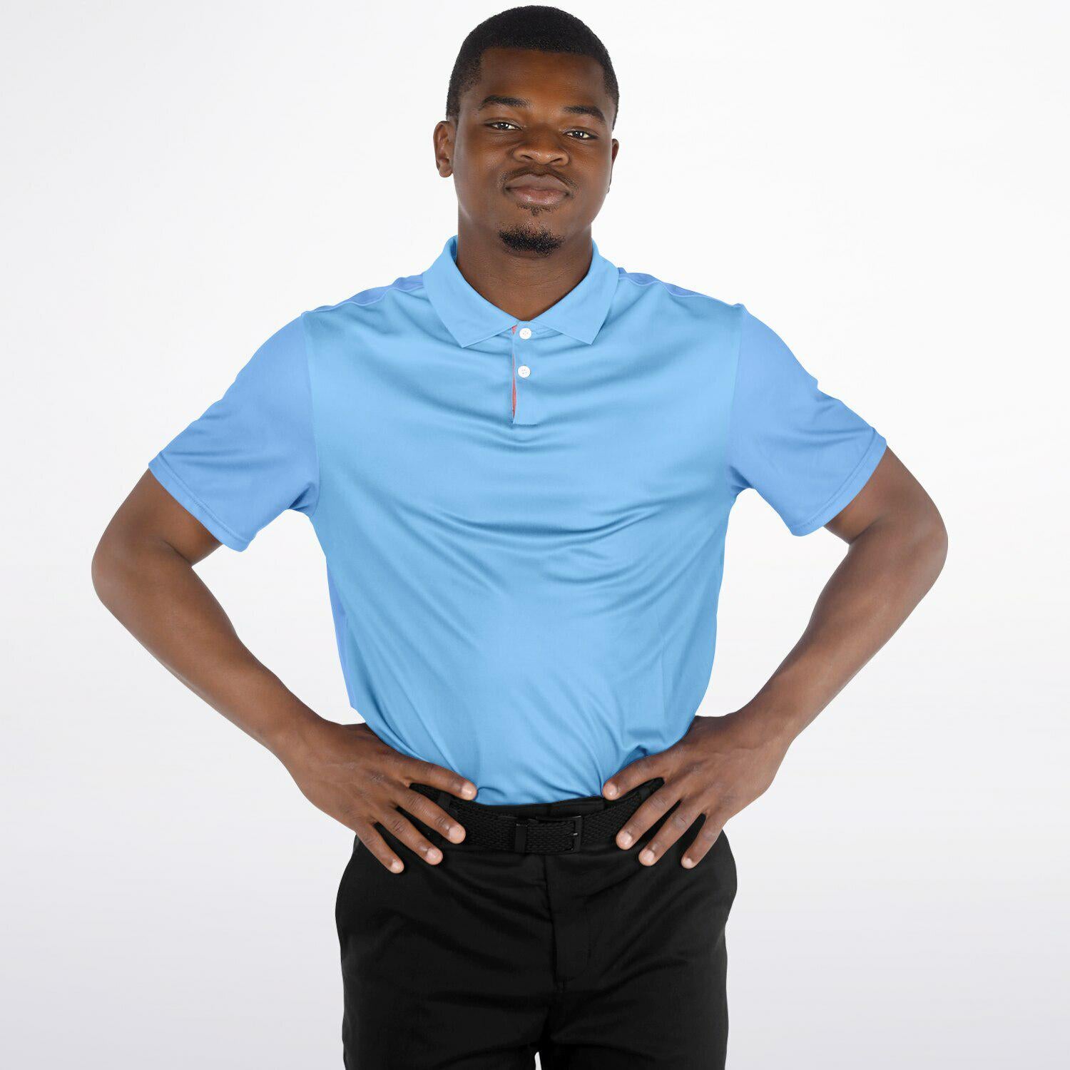 Blue Polo Shirt AOP All-Over Print Custom Casual Short Sleeve Top Stylish Summer Tee - Toddcraft