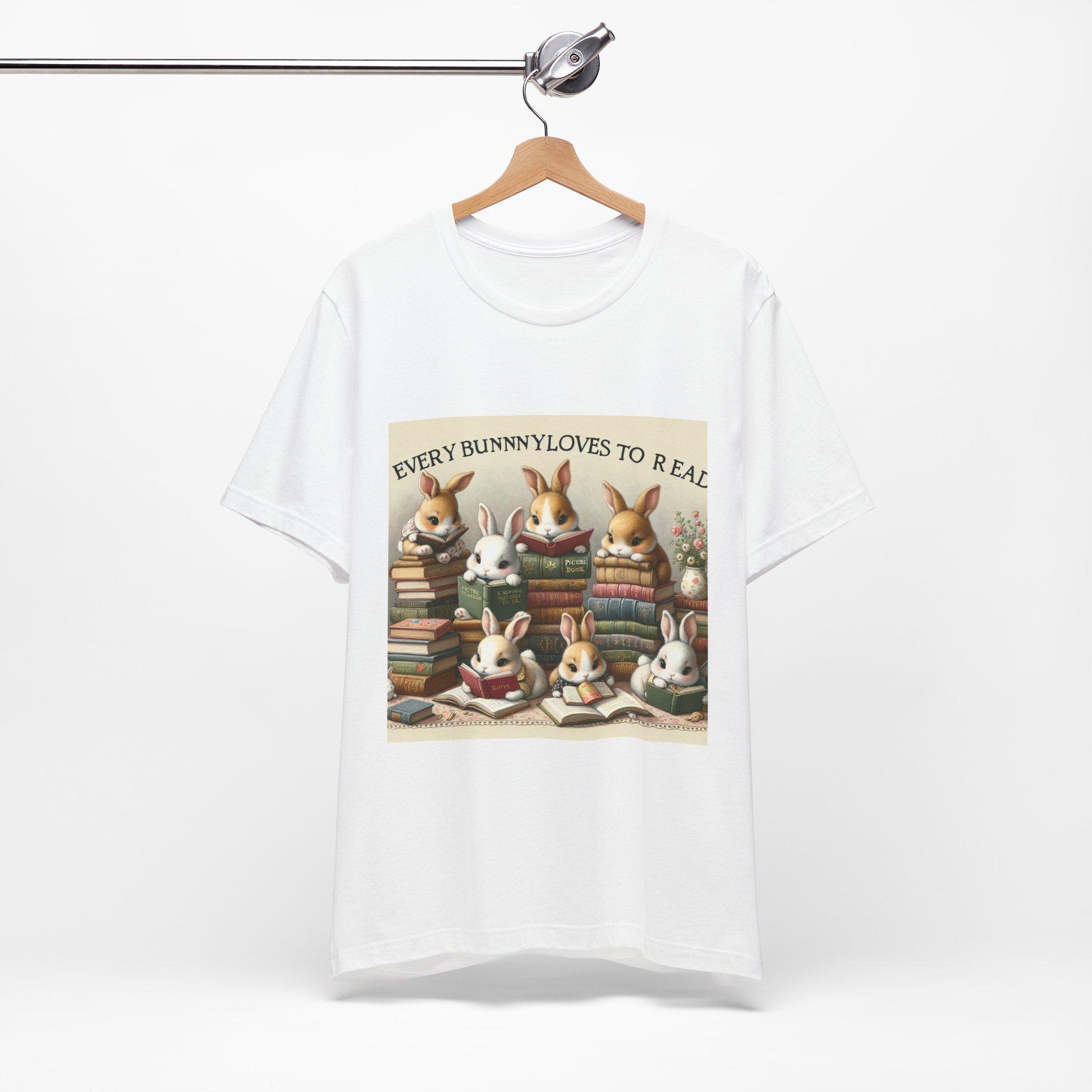 Bookish Bunny T-Shirt: Cute Rabbit Reading Tee for Literary Animal Lovers, Spring Fashion Gift - Toddcraft