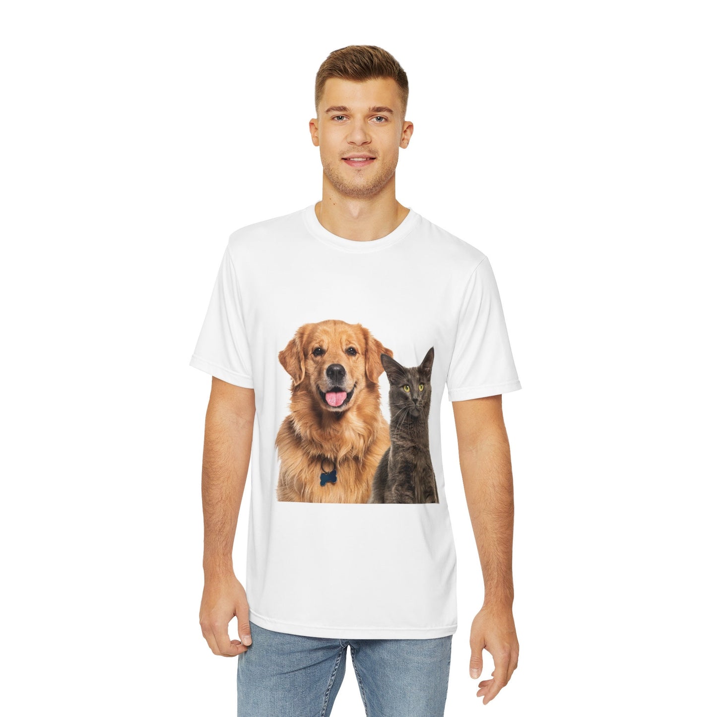 Dog Cat Men Tee - Father's Day Gift Shirt for Dad, Animal Lover T-Shirt, Cute Pet Lover Dad Tee - Toddcraft