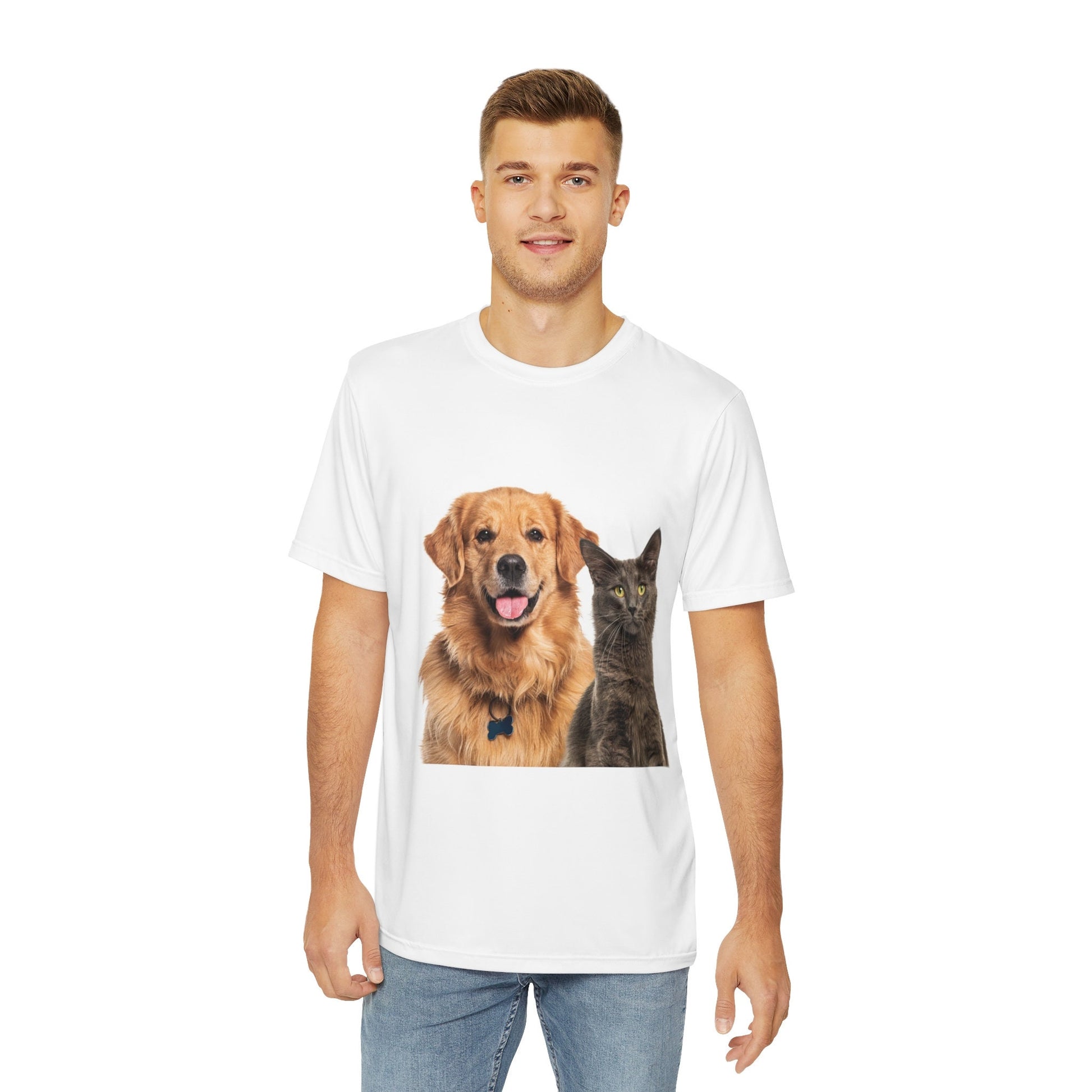 Dog Cat Men Tee - Father's Day Gift Shirt for Dad, Animal Lover T-Shirt, Cute Pet Lover Dad Tee - Toddcraft