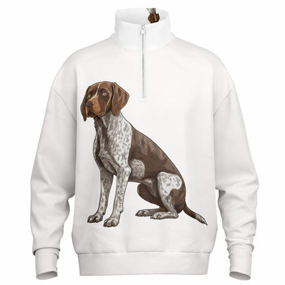 German Shorthaired Pointer Sweatshirt - Oversized Heavyweight Quarter Zip Pullover - Cozy Dog Lover Gift AOP Hoodie - Toddcraft
