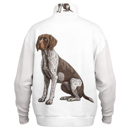 German Shorthaired Pointer Sweatshirt - Oversized Heavyweight Quarter Zip Pullover - Cozy Dog Lover Gift AOP Hoodie - Toddcraft