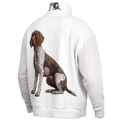 German Shorthaired Pointer Sweatshirt - Oversized Heavyweight Quarter Zip Pullover - Cozy Dog Lover Gift AOP Hoodie - Toddcraft