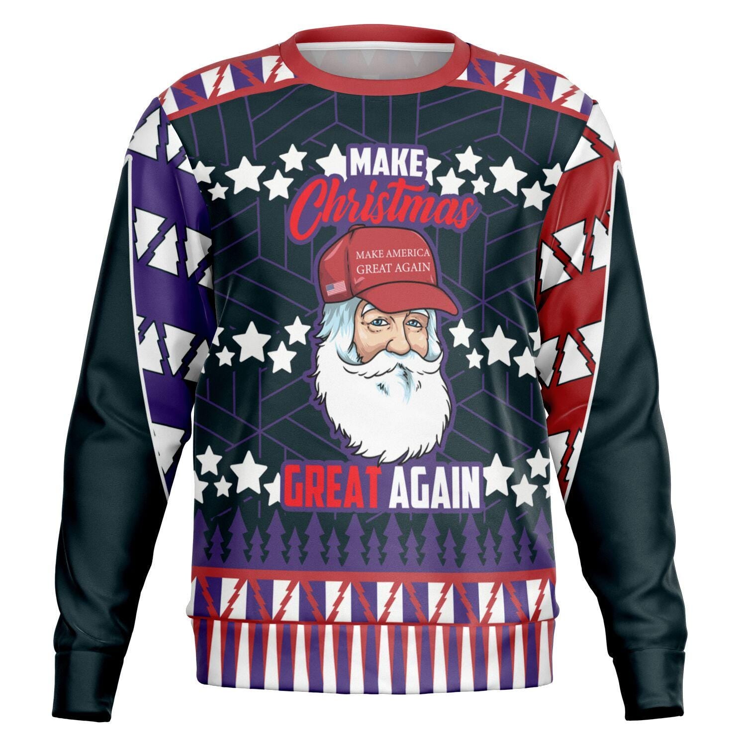 Make Christmas Great Again Sweatshirt with Santa, Festive Holiday Colors, Cozy Xmas Pullover Gift for Men & Women - Toddcraft