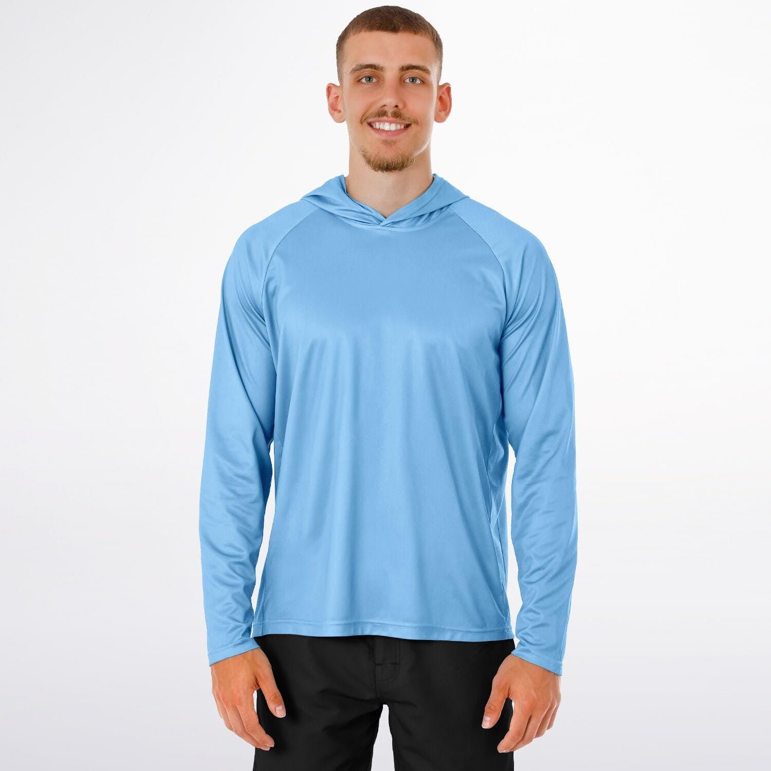 Men's Long Sleeve Hooded Performance Shirt - Lightweight Moisture-Wicking AOP Activewear Top - Toddcraft